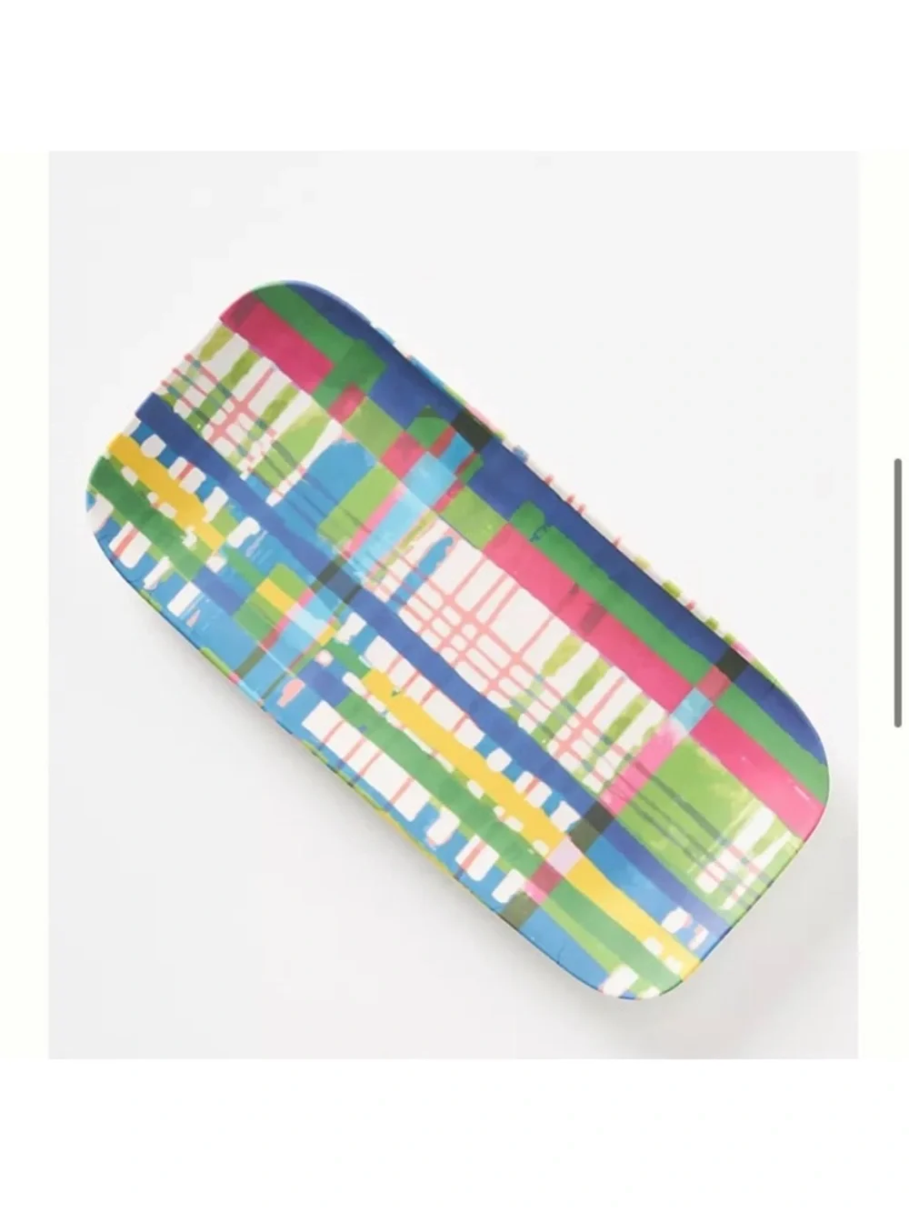 Vera for Anthropologie Plaid Bamboo Melamine Serving Platter
